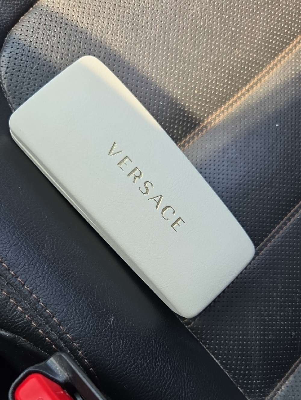 Versace White glasses Case with Gold Logo